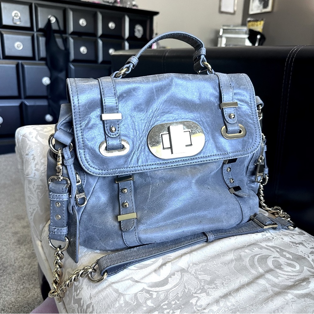 Badgley Mischka soft leather gray purse